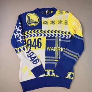 Retro NBA Mens Medium Golden State Warriors Basketball Christmas Knit Sweater